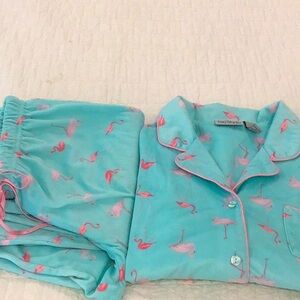 Woman size large Pajama set-brushed velore fabric Pajama Set-Pink Flamingo